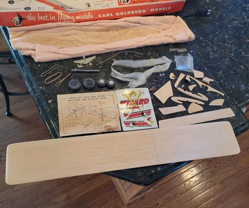 Vintage LI'L WIZARD Carl Goldberg FLYING MODEL AIRPLANE KIT ”Parts Only” READ - Picture 12 of 24