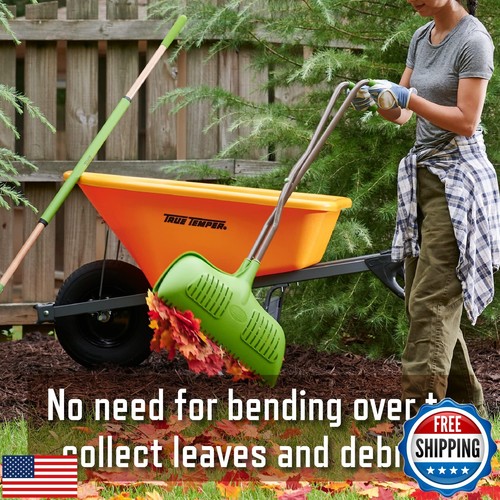 AMES Leaf Grabber Rake with Long Handle and Cushioned Grip for Leaves, Lawn C - 第 4/5 張圖片