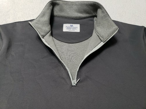 Suéter Mizzen Main para hombre ajuste mediano gris 1/4 con cremallera hecho en EE. UU. - Imagen 7 de 12