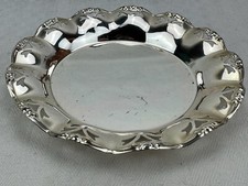 Untersetzer ca 13 cm versilbert tolle Durchbrucharbeit  real Vintage 70er Jahre