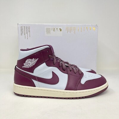 Air Jordan 1 Mid Platinum Mauve Sail Athletic Shoes BQ6472-050 Size W 11 - M 9.5