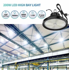 200 Watt UFO LED High Bay Light 5000K Factory Warehouse Industrial Garage Light