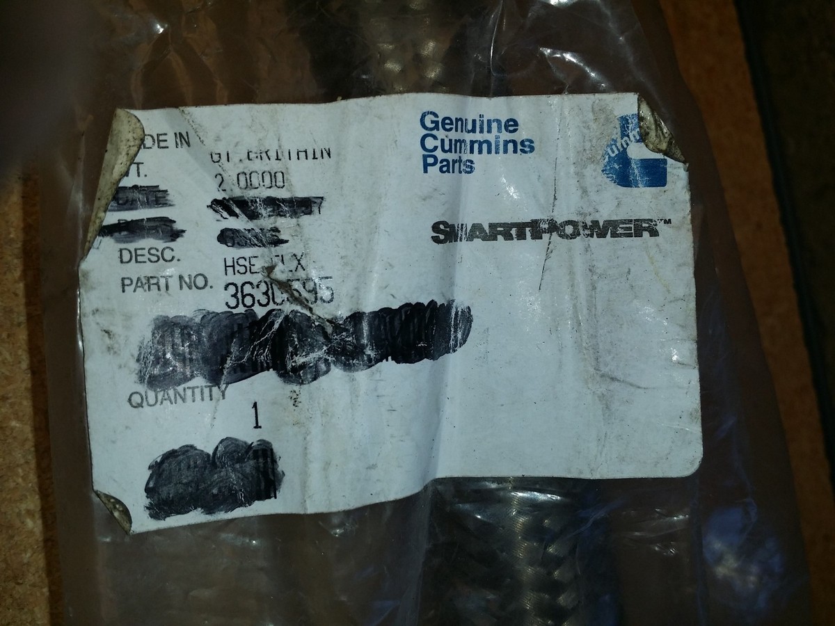Cummins OEM part 3630595 3177254 Flex Hose | eBay