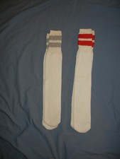 Lot of 2 VTG early 90  s Men  s tube socks long NWT sz. 10-13 with w/stripes