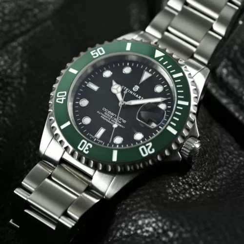 Steinhart Ocean One 39mm GREEN Ceramic  Swiss Auto Men's Diver Watch 103-1044