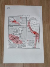 1938 VINTAGE MAP OF AZTEC INCA MAYA MAYAN EMPIRE / YUCATAN ANDES MEXICO