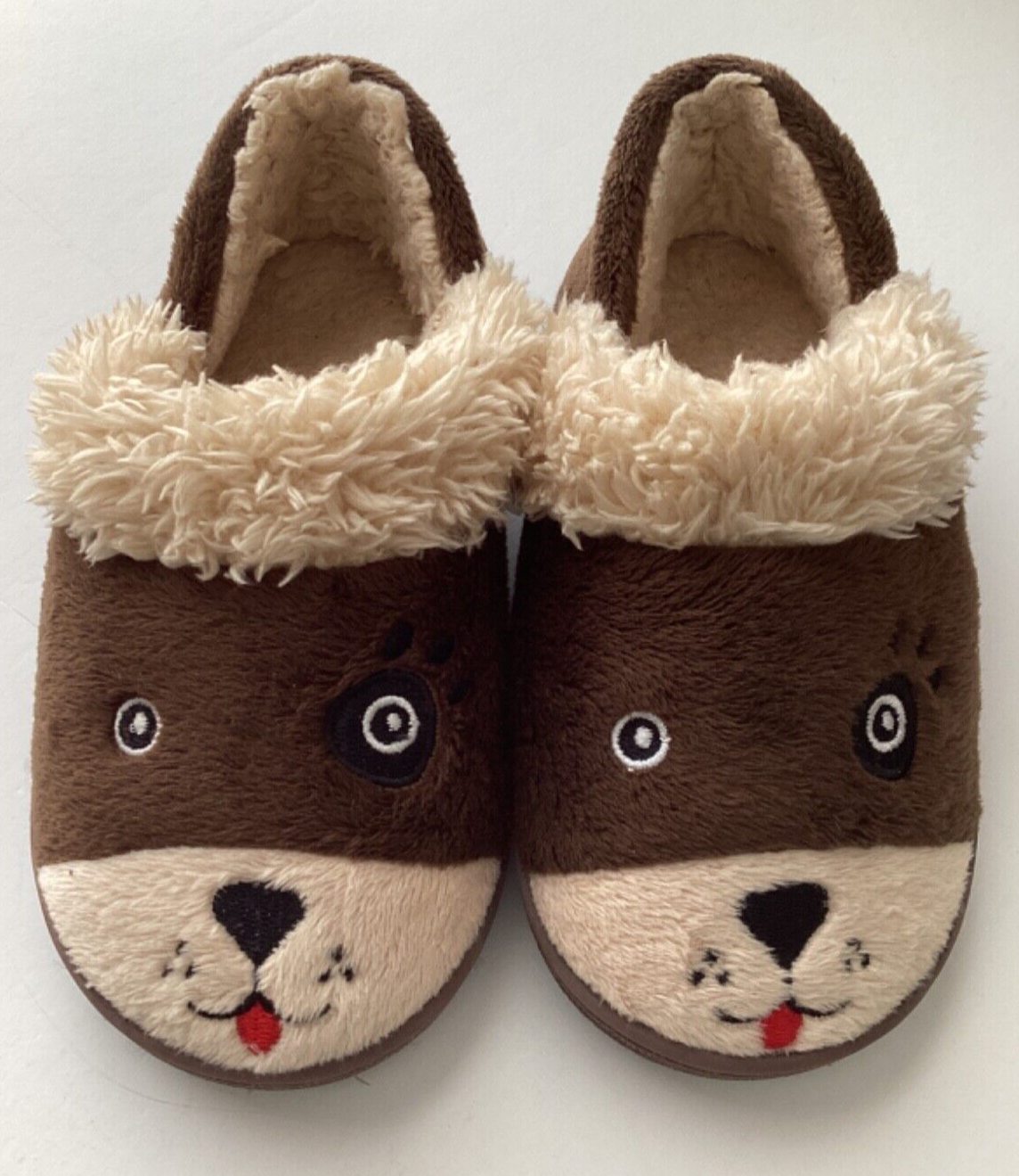 SAOLA Pantofole bambino orsacchiotto stile sherpa foderate suola antiscivolo bambino taglia 7