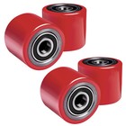 4 Stück Hubwagenrollen Polyurethan 80 x 70 mm Bohrung 20 mit Kugellager