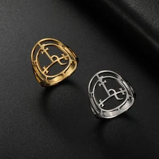 VASSAGO Stainless Steel Demon Seal Rings Sigil of Lilith Solomon Magic Jewery