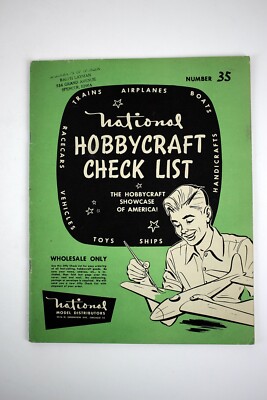 National Hobbycraft Check List Catalog 1951 Toy Trains, Boats, Cars, Engines++