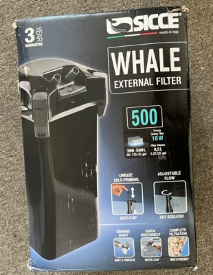 SICCE WHALE 500 EXTERNAL CANISTER FILTER for AQUARIUM WATER 390 GPH NEW