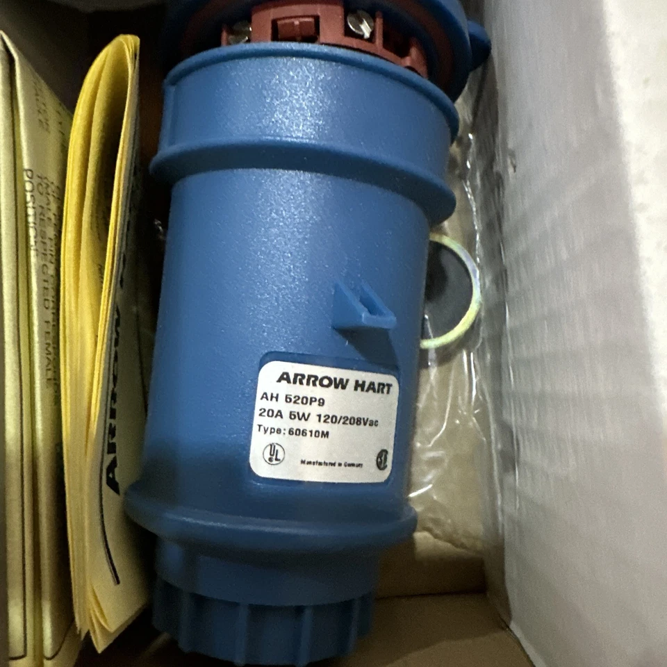 ⚡️Cooper Arrow Hart AH520P9 Pin & Sleeve Receptacle 20A 3-PH 5-Wire Plug ⚡️ - Image 4 of 4
