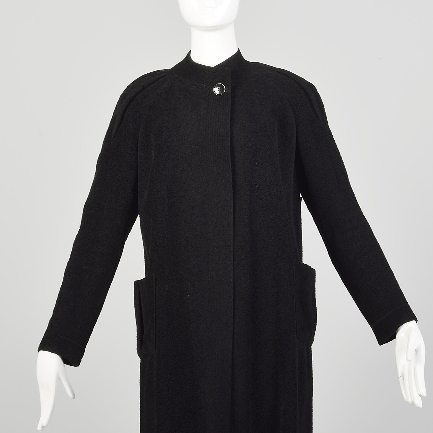 Medium 1930s Swing Coat Soft Black Patch Pockets … - image 5