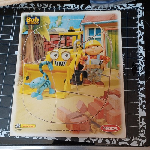 USED vintage wooden puzzle Playskool BOB THE BUILDER pilchard cat Scoop backhoe