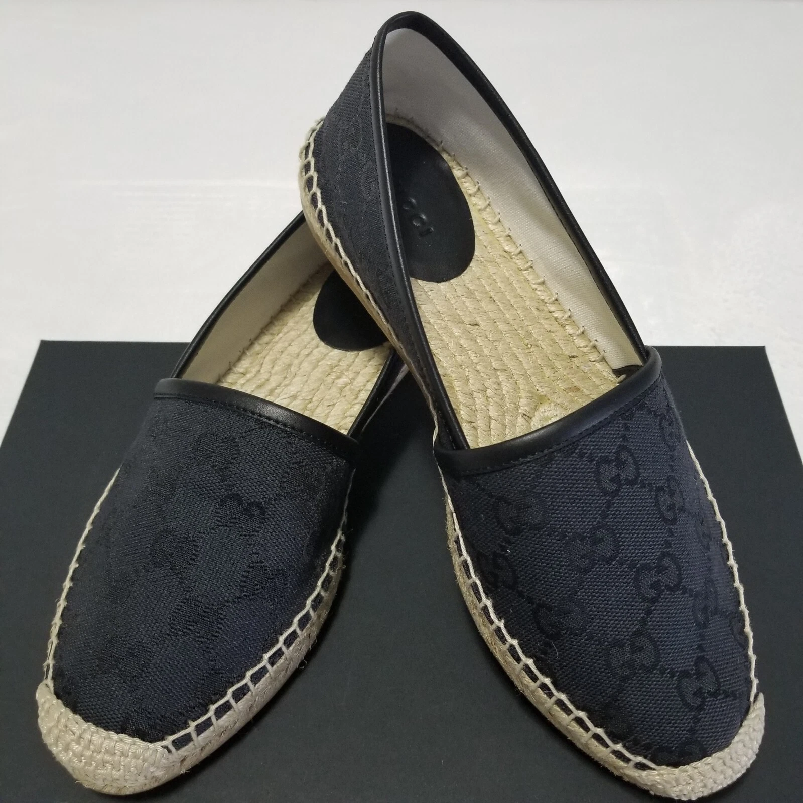 Toile noire monogramme GUCCI Espadrilles flambant neuve