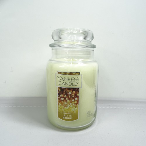 New Yankee Candle ALL IS BRIGHT Large Jar 22 Oz White New Christmas Wax