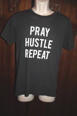 Alternative t-sirt S pray hustle repeat charcoal gray mens teens