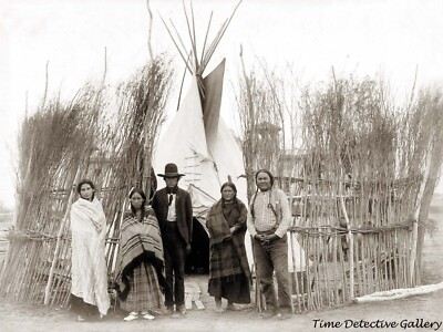 Arapaho Indians in front of a Teepee - 1904 - Native American Photo Print