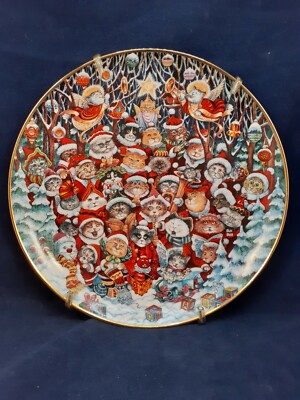 CAT LOVERS Santa CLAWS (ZOOM THIS) by Bill Bell Franklin Mint Collector Plate