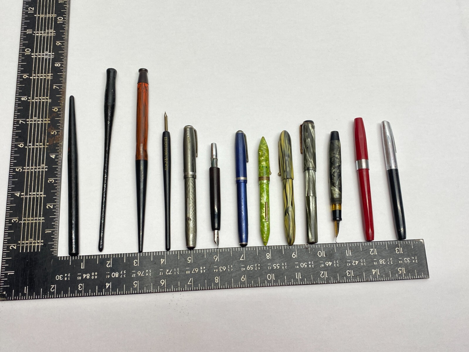 Lot Of 14 Antique Fountain Pens Salz Esterbrook Arnold Shaeffer for