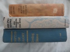 THREE (3) biographical novels by IRVING STONE - 1 is signed/inscribed/dated