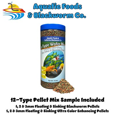 3.5mm 4-Type Wafer Mix of Spirulina, Worm, Shrimp, Color Wafers. FREE PELLETS!!
