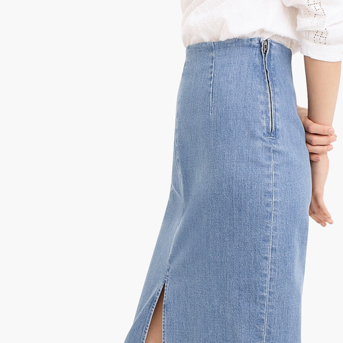 J. CREW Denim pencil skirt in frosty sky wash, blue, Cotton/elastane Size 31 NWT - Picture 3 of 11
