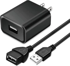 USB Wall Charger Adapter & Extension Charging Cable Cord for Jlab Go Ai Pop/Spor