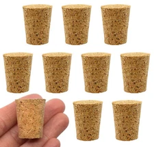 10PK Cork Stoppers, Size #8 - Tapered Shape - Eisco Labs