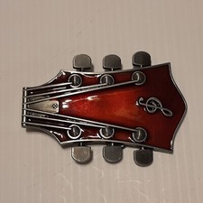RED GUITAR HEAD Metal Belt Buckle