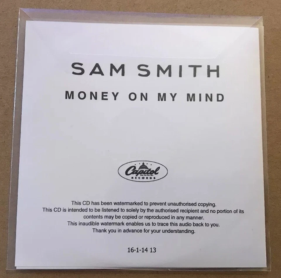 Sam Smith - Money On My Mind UK Promo Cd Single 2014 In The Lonely Hour Rare! - Изображение 2 из 2