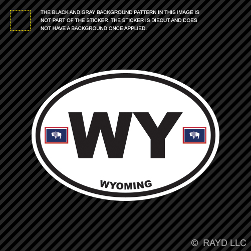 Aazon.co: EW Designs Wyoing State Shaped Flag Sticker Decal Vinyl WY...