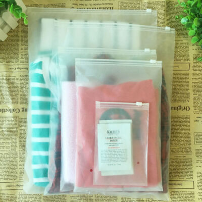 Matte Clear Plastic Packaging Frosted Zipper Bag Reclosable Clothes Underwear