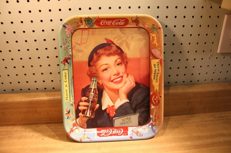 Coke Coca Cola Tray Thirst Knows No Season Menu Soda Girl Good condition