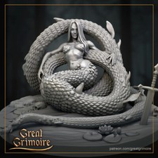 Lady Serpent Female Snake Naga Siren Miniature D D DnD RPG Mini