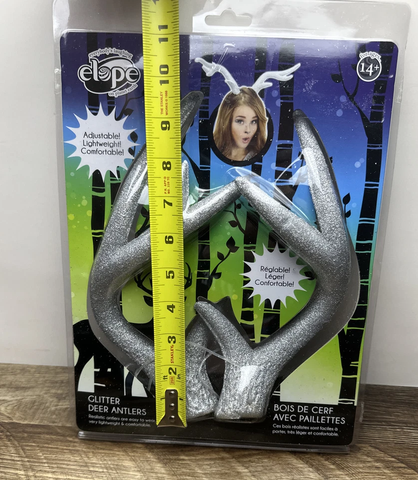 Astas de ciervo con brillo plateado Elope ¡Hada animal mítica Halloween Juegos con disfraces! ¡Nuevo!! Foto 2 de 4