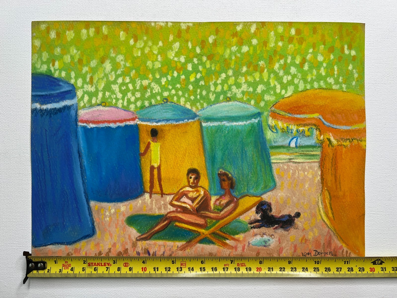 KEES VAN DONGEN Drawing on paper (Handmade) signed and stamped vtg art mixed med thumbnail 3