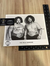 Signed Wild Samoans Afa Sika NWF Wrestling Promo Photo WWF WWE NWA AWA vintage