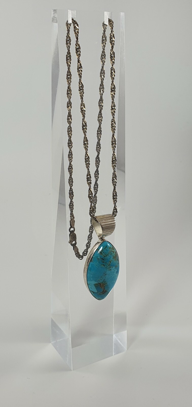 Photo 2 of Sterling Silver DRT desert rose trading Jay King, Turquoise  Pendant 18-20" N7