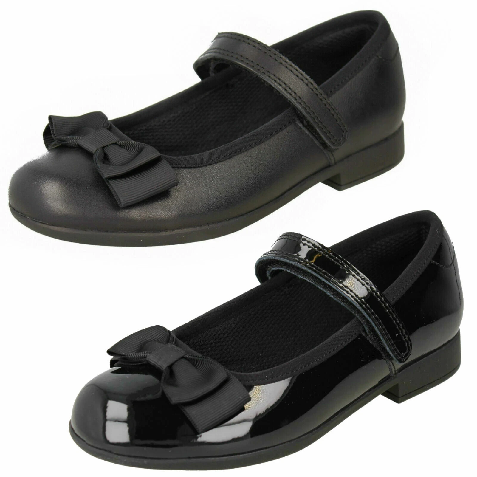 Scarpe scuola Clarks bambina 'Scala Tap' in pelle nera o vernice