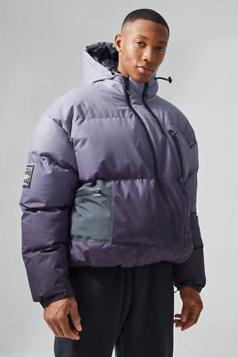 BoohooMan Boohoo Man Oversized Ombré Print Ski Puffer Jacket Size XS RRP  £75 UK