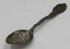 Toledo (OH) Frog Band ~ Antique Sterling Silver [.925] Souvenir Spoon 5 3/4"