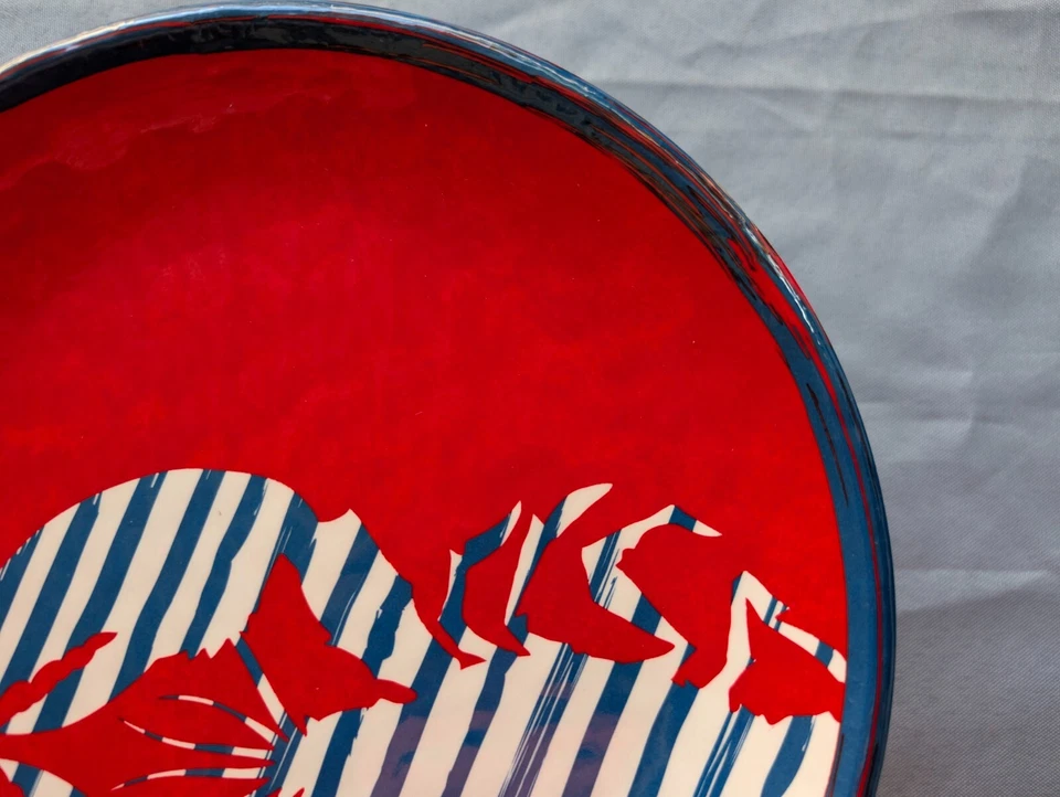 Tommy Hilfiger омар пластина набор из 4 меламин красный белый синий патриотический морской - Изображение 2 из 4