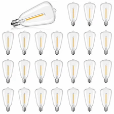 New ST38 LED Solar Replacement Bulbs 1W Equal to 5W,DC 3V Plastic E12 Screw Base