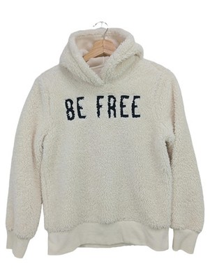 GARCIA Kapuzenpullover Mädchen Gr. 164 Weiß Teddyfleece Hoodie BE FREE