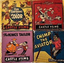 Lot of 4 Short Hollywood Castle Films, 16 MM Film 3.5  Reels In Boxes Untested