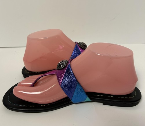 Kurt Geiger Shoes Womens Size 38.5 Metallic Sandals Flip Flops London - Picture 5 of 8