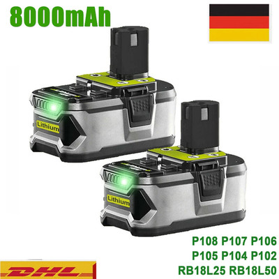NEW 18V 8.0Ah Akku für RYOBI One Plus Lithium RB18L50 P108 P104 Batterie 18VOLT