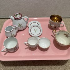 Mixed Lot: Vintage Childs Tea Set Porcelain Floral Tea Party Misc. 10 Pieces