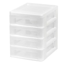 4 Drawer Desktop Organizer Compact White